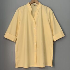 Orvis Wrinkle Free Button Up Shirt Womens Size 8 Butter Yellow Career Preppy